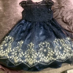 Girl Party Dress 10 Blue Sparkley